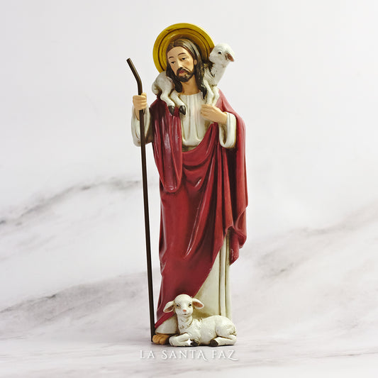 Estatuilla de Jesús, el Buen Pastor